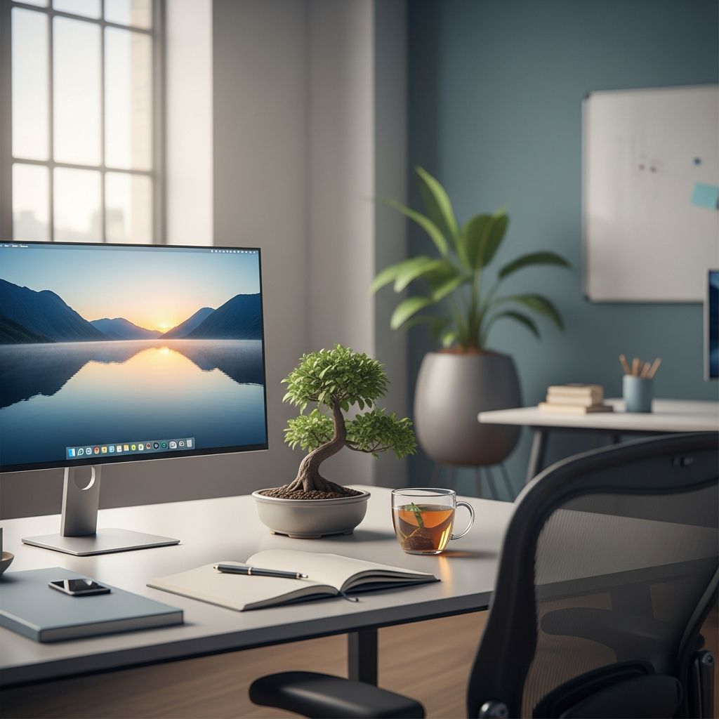 Discover proven strategies to cultivate calm, reduce stress, and boost productivity right at your desk every day.