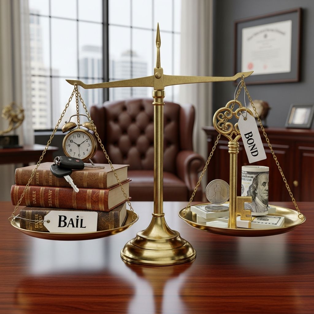 Unravel the distinctions between bail and bond in criminal justice: payment methods, refunds, risks, and how to secure pretrial release effectively.