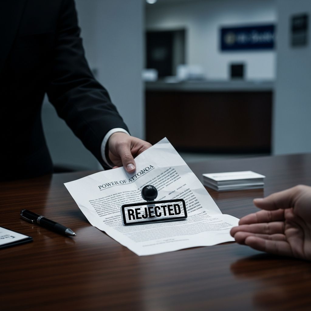When Banks Reject Powers of Attorney: Your Legal Guide Discover why banks can legally refuse a power of attorney, your rights as an agent, and strategies to ensure smooth financial management for loved ones.