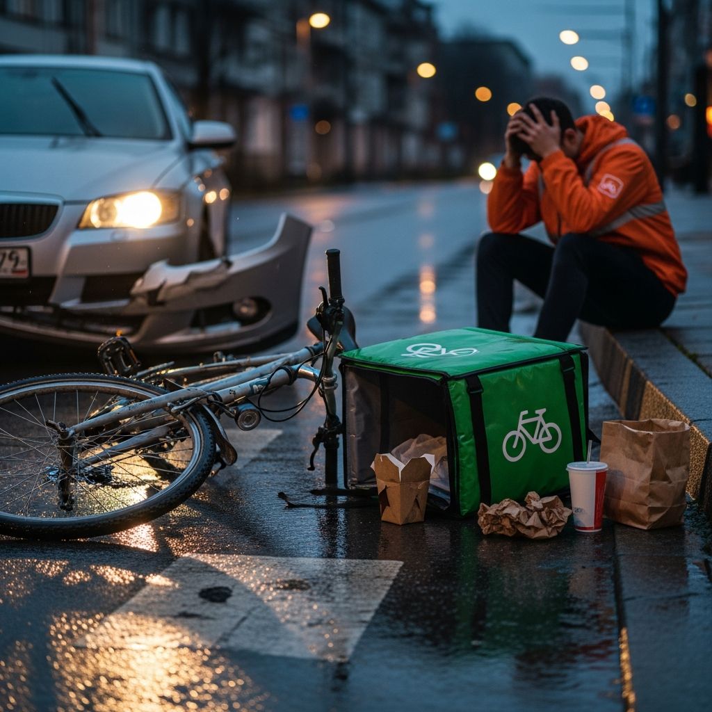 Navigate complex liability claims in delivery accidents involving cyclists and multiple parties.
