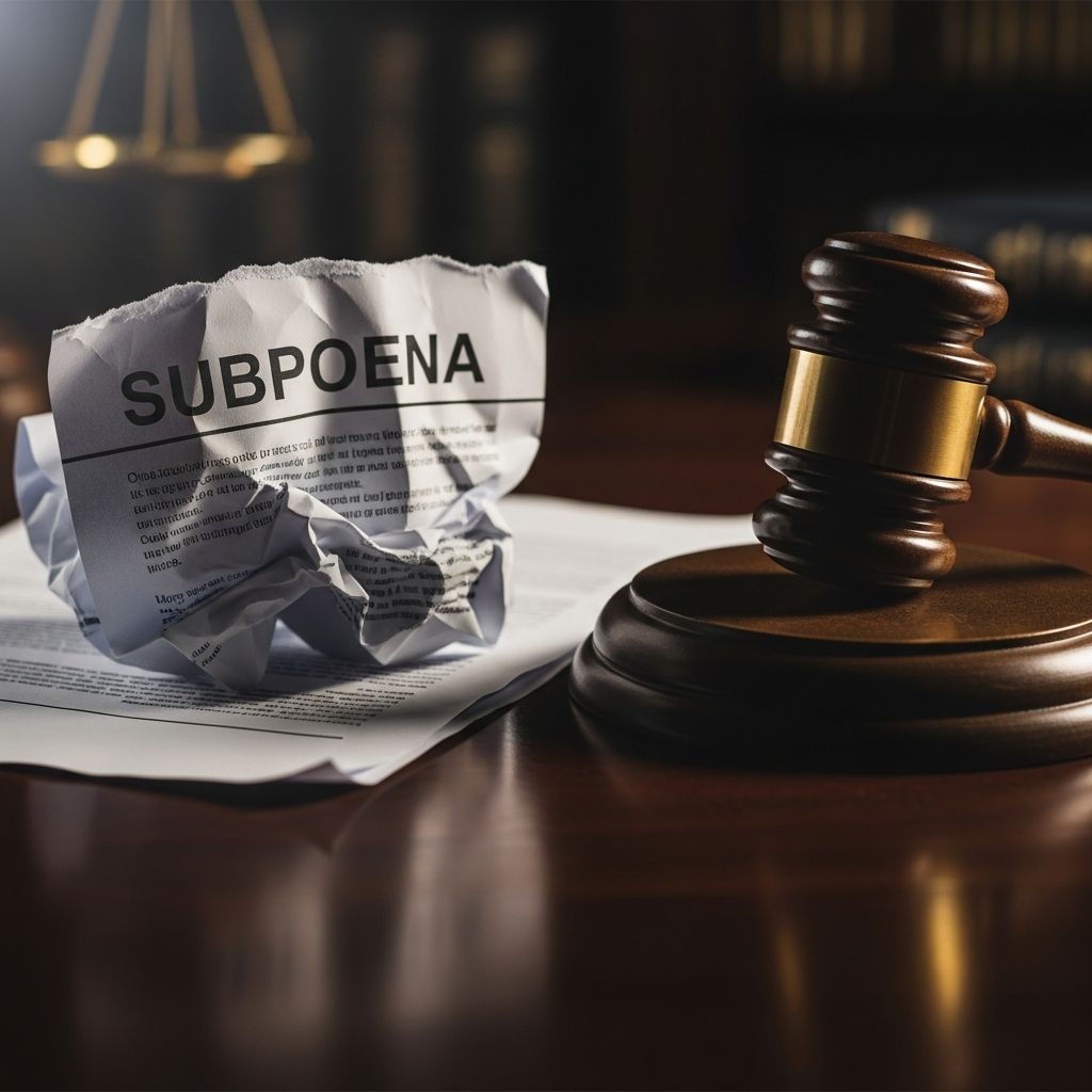 Discover the severe legal risks of failing to comply with a subpoena, from contempt charges to imprisonment and beyond.