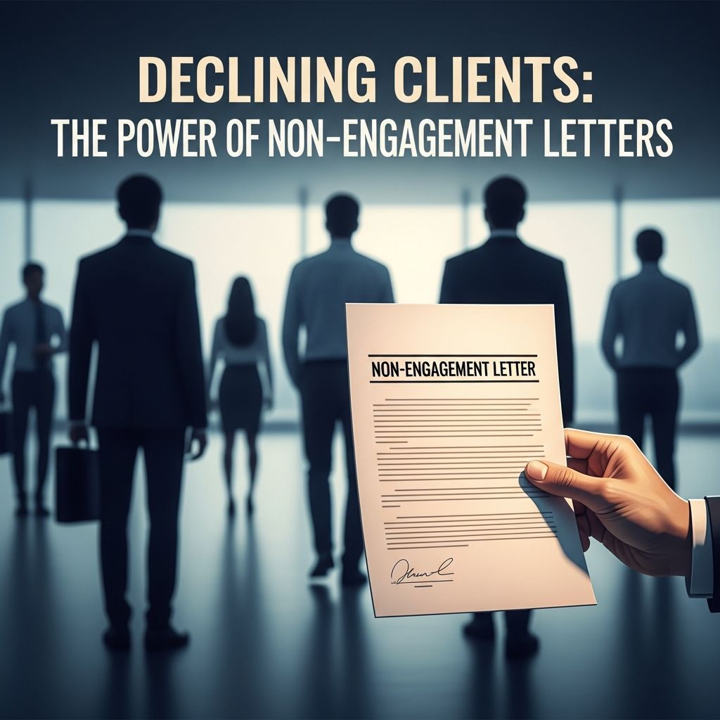 Master the art of professionally rejecting clients with non-engagement letters to safeguard your practice and avoid disputes.