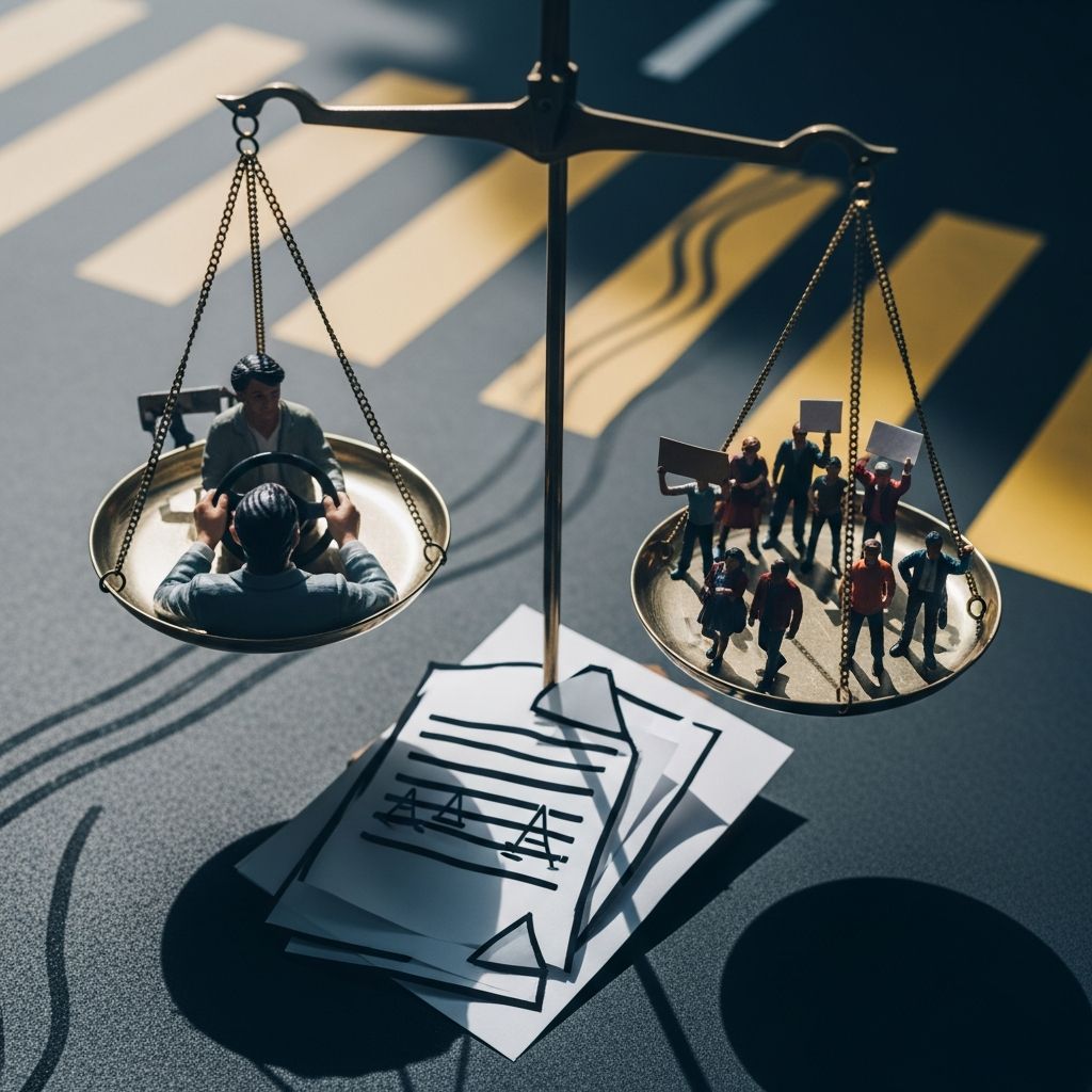 Exploring legal responsibilities of drivers who collide with demonstrators amid rising protest activity and protective legislation.