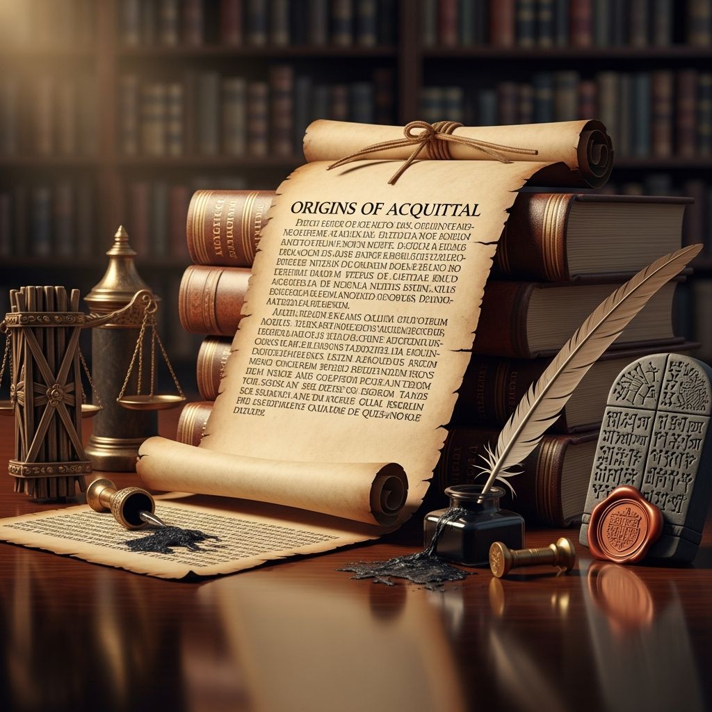 Uncover the fascinating linguistic journey of 'acquittal' from medieval debt settlements to modern courtroom exonerations.