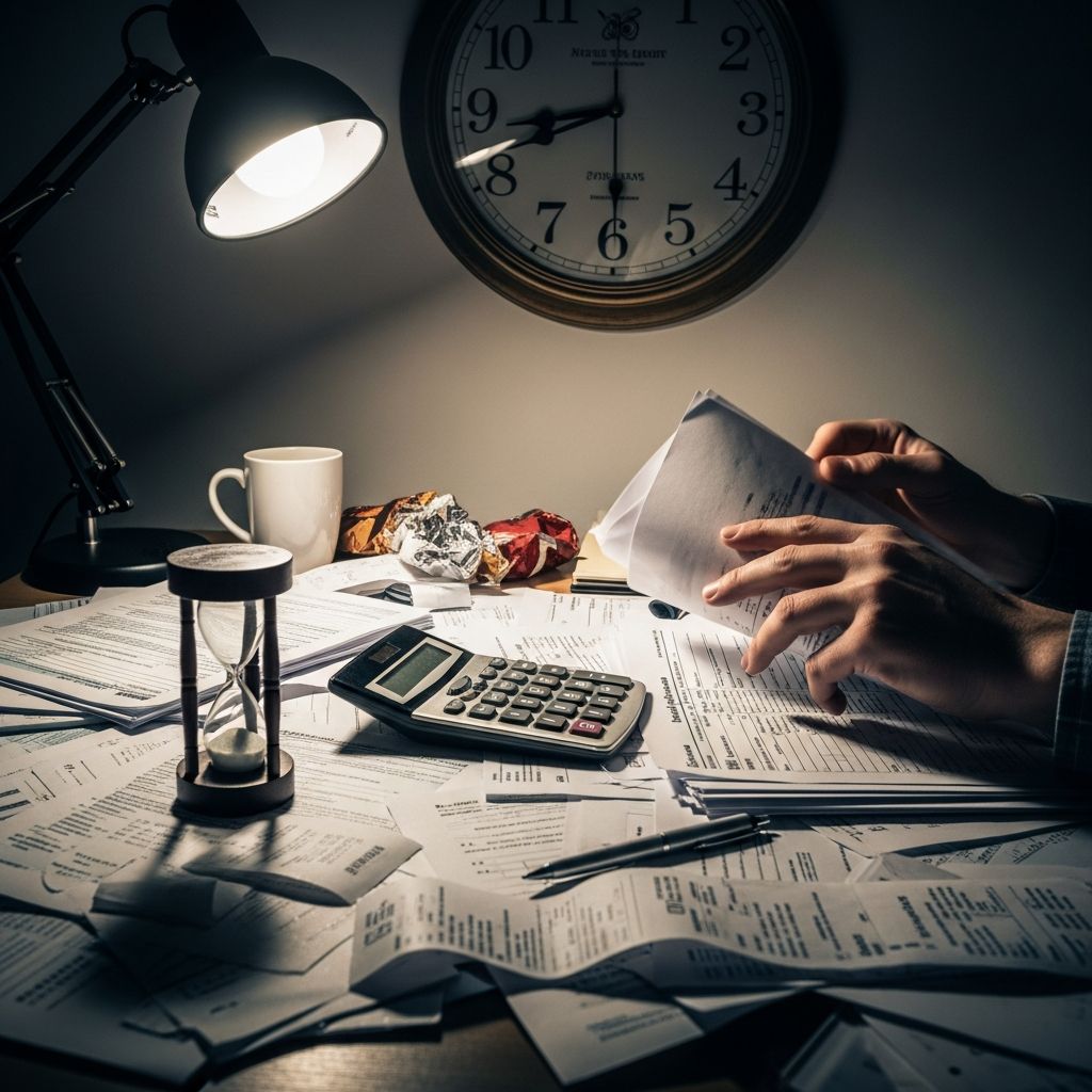 Master tax filing under pressure with proven tactics to organize documents, file extensions, and maximize refunds without penalties.