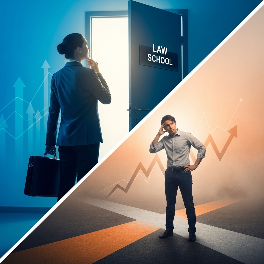 Uncover if pursuing law school as a fallback career option makes strategic sense amid economic uncertainty and shifting job markets.