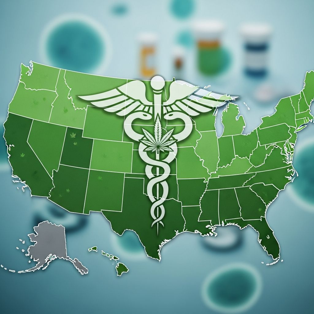 Comprehensive guide to medical cannabis regulations across all 50 states, territories, and DC as of 2026.