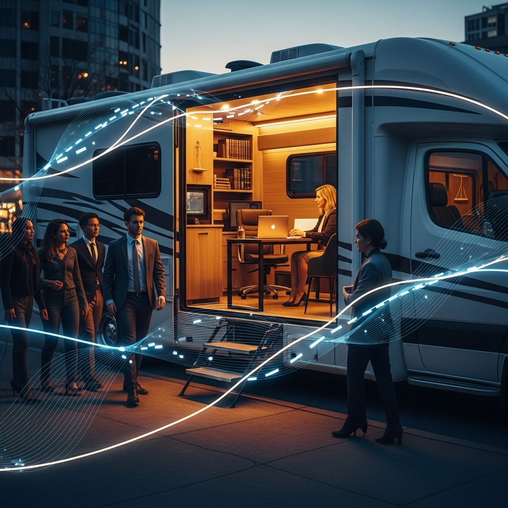 Can lawyers ethically operate from mobile setups like food trucks? Unpacking rules on offices, client privacy, and professional standards.