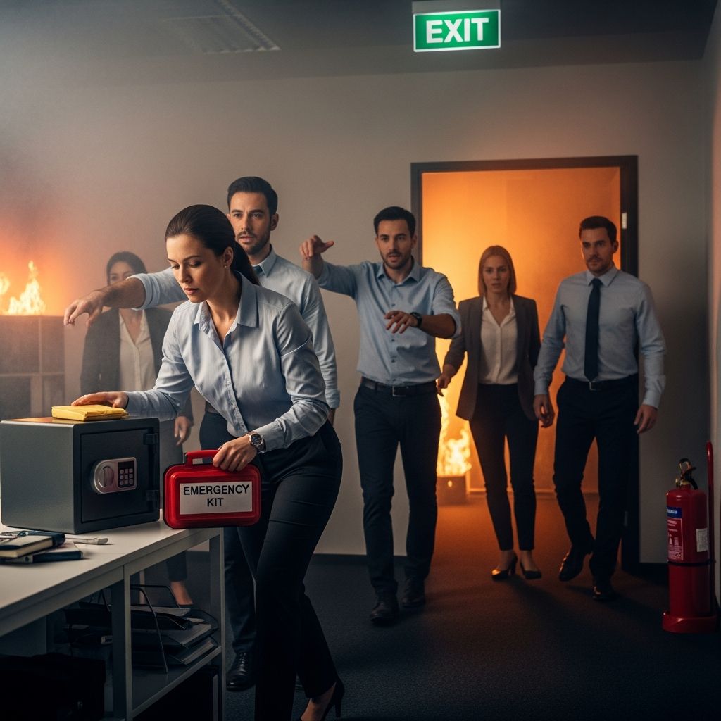Discover critical items to grab and safety steps to follow when fire strikes your workplace for maximum protection.
