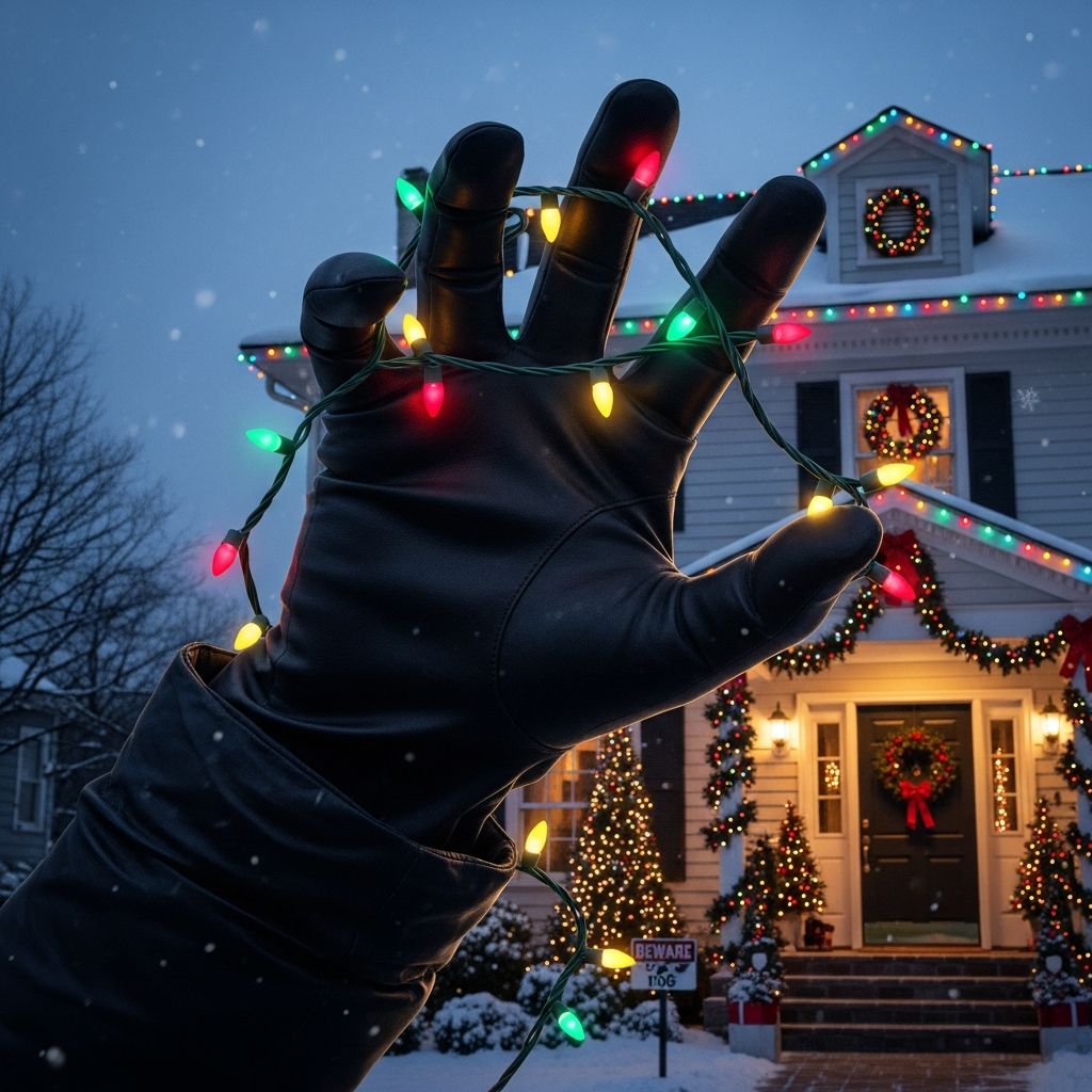 Understand the serious legal consequences of taking Christmas lights, inflatables, and other festive displays from neighbors' yards.