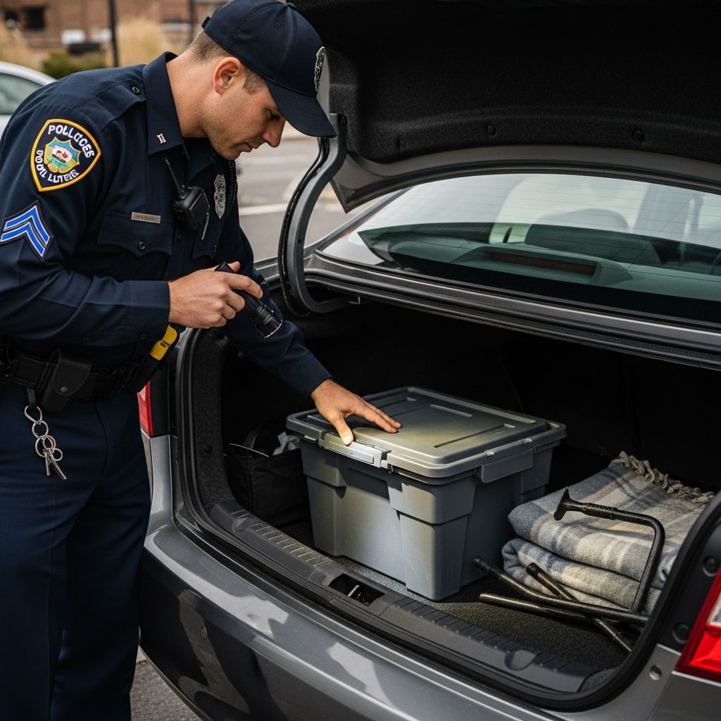 Understand when police can legally open bags, boxes, and purses during vehicle stops without a warrant.