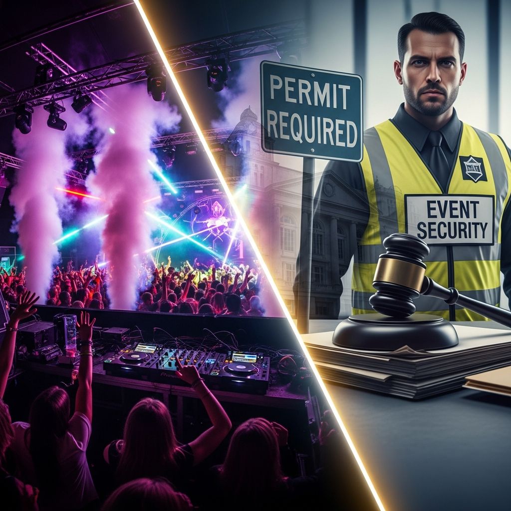 Comprehensive guide to rave laws, permits, safety requirements, and your legal rights.