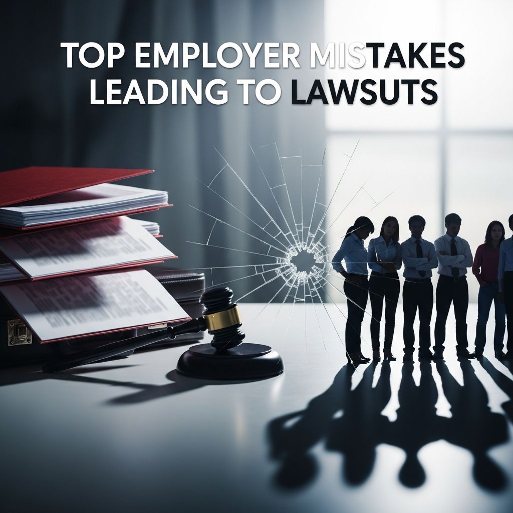 Top Employer Mistakes Leading to Lawsuits Discover the critical errors employers make that invite costly lawsuits and learn proven strategies to safeguard your business from legal risks.