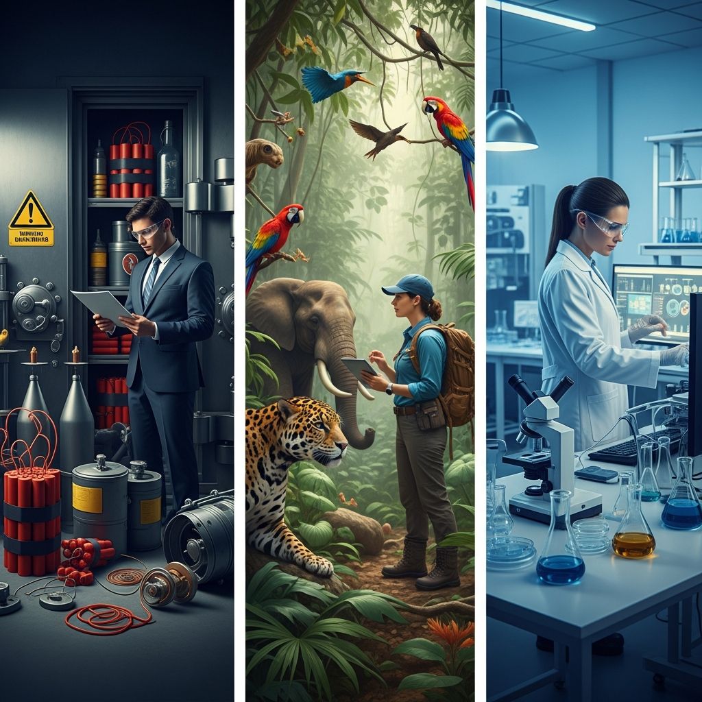 Discover three extraordinary legal roles blending law with explosives engineering, wildlife conservation, and biotechnology innovation.