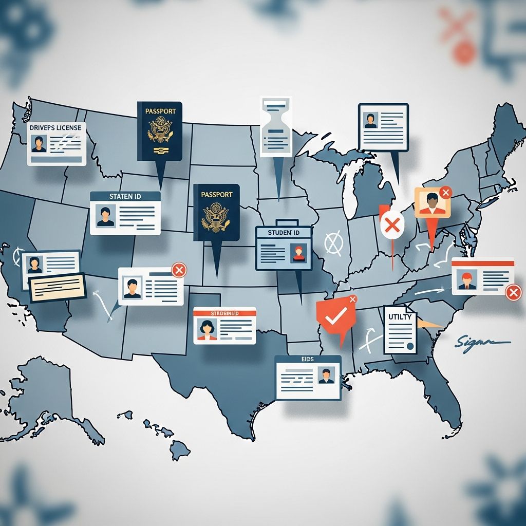 Understanding state-by-state identification rules for voting in elections.