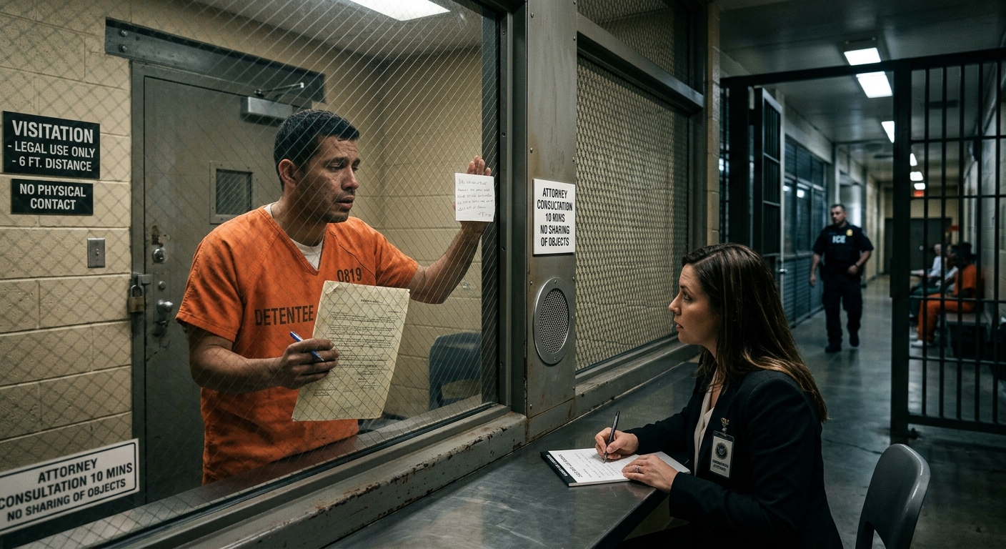 Systemic hurdles detained immigrants face when seeking legal counsel.