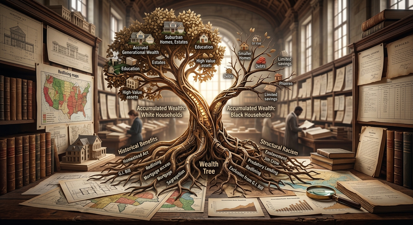 Uncovering the history and systemic drivers fueling America's wealth divide.