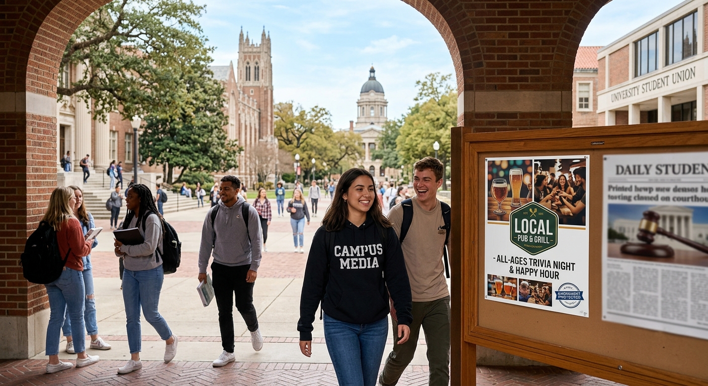 Federal courts shield student press from unconstitutional alcohol ad bans.