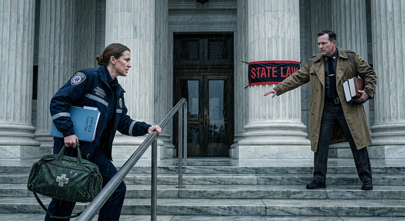 Exploring the unprecedented legal conflict between the federal EMTALA statute and strict state abortion bans, and its impact on emergency medical care.