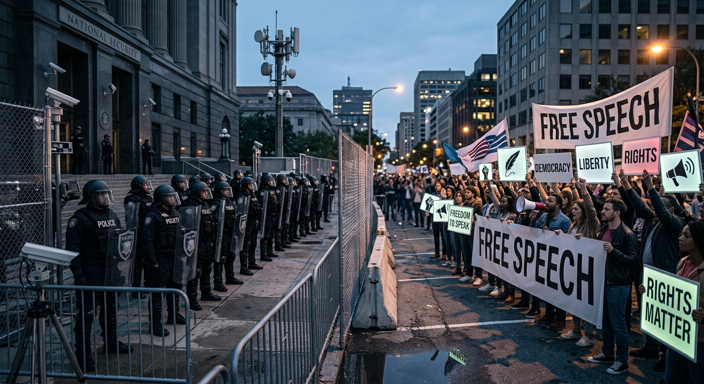 National Security vs. Free Speech: A Modern Battleground Exploring the delicate balance between security and the First Amendment.