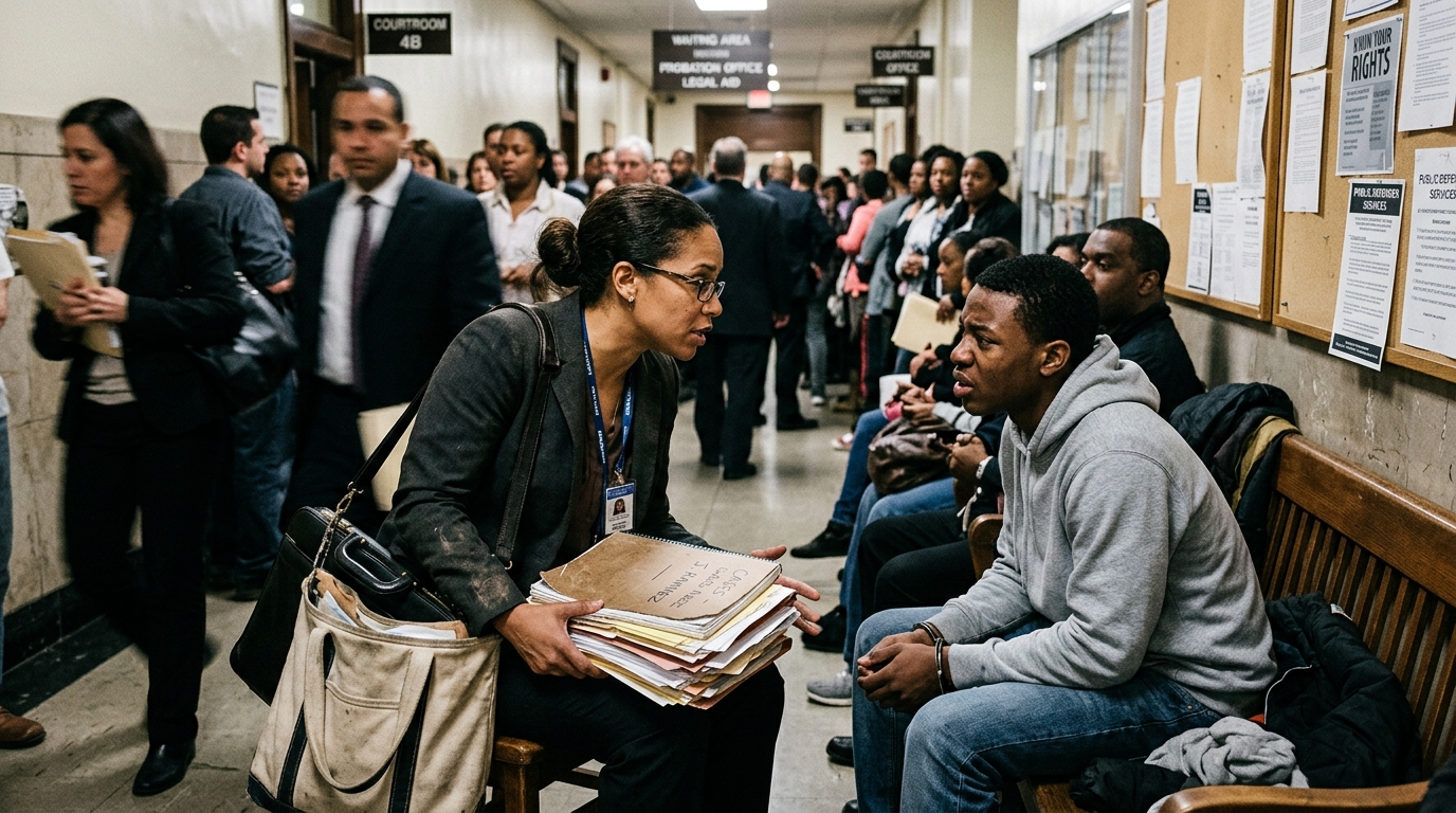 Six decades after Gideon v. Wainwright, America's public defense system faces chronic underfunding and overwhelming caseloads.