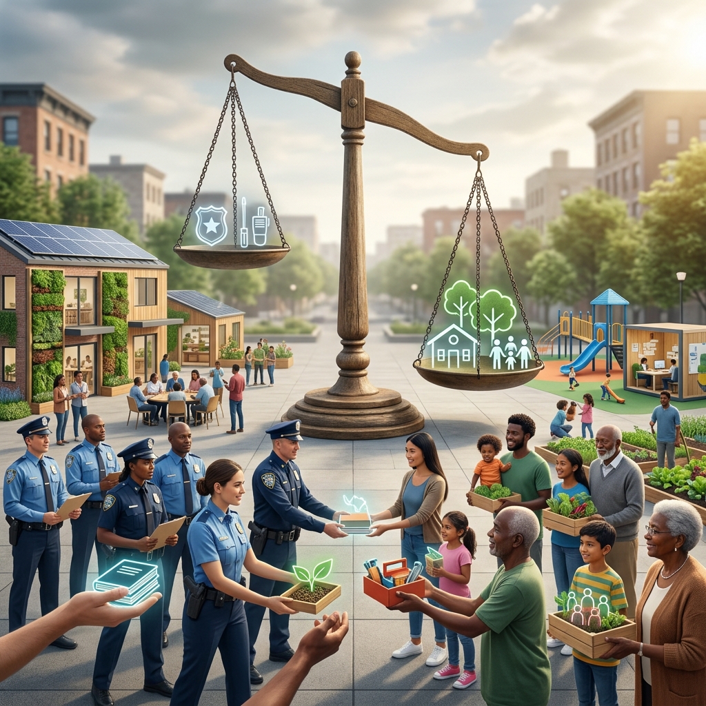 Shifting funds to community infrastructure for true safety.