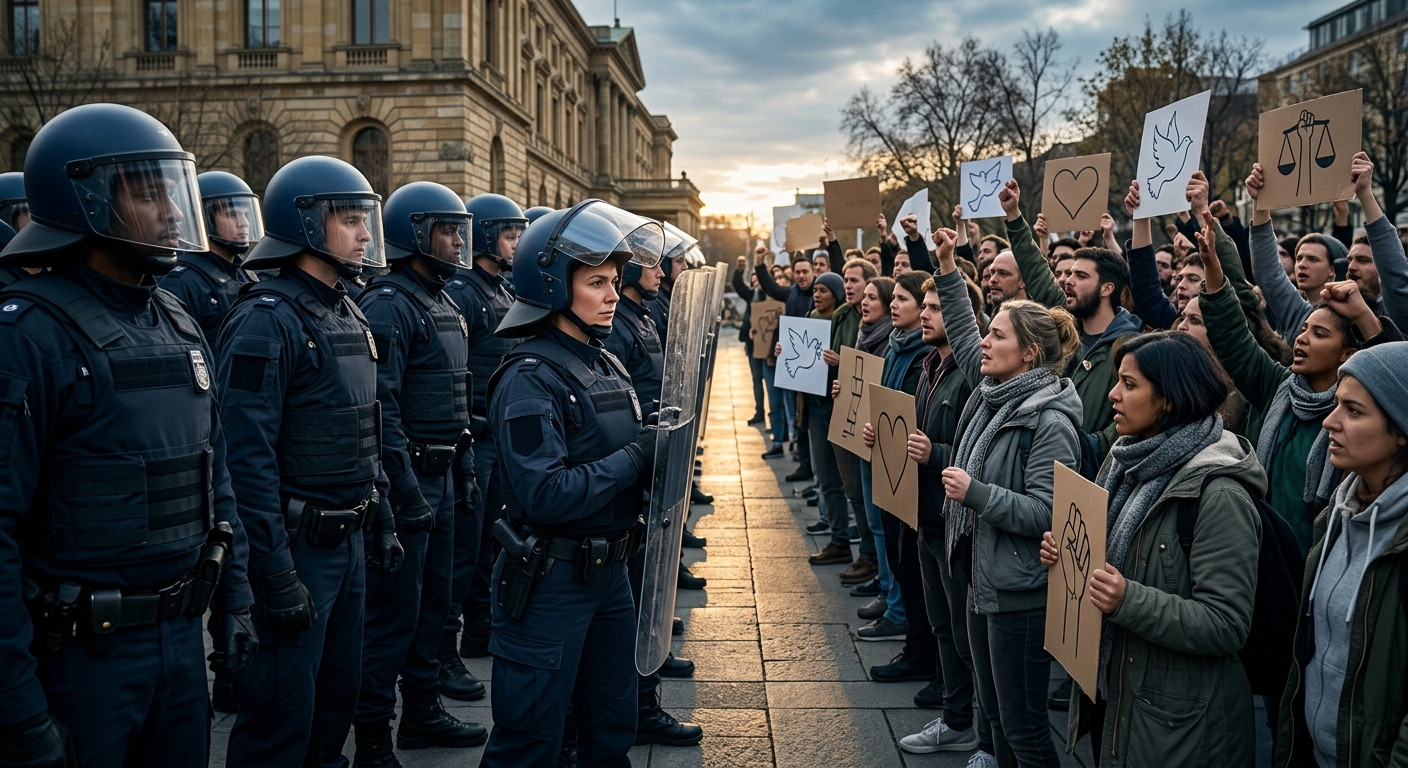 Analyzing the complex intersection of free speech, police militarization, and the urgent need for crowd control reform.