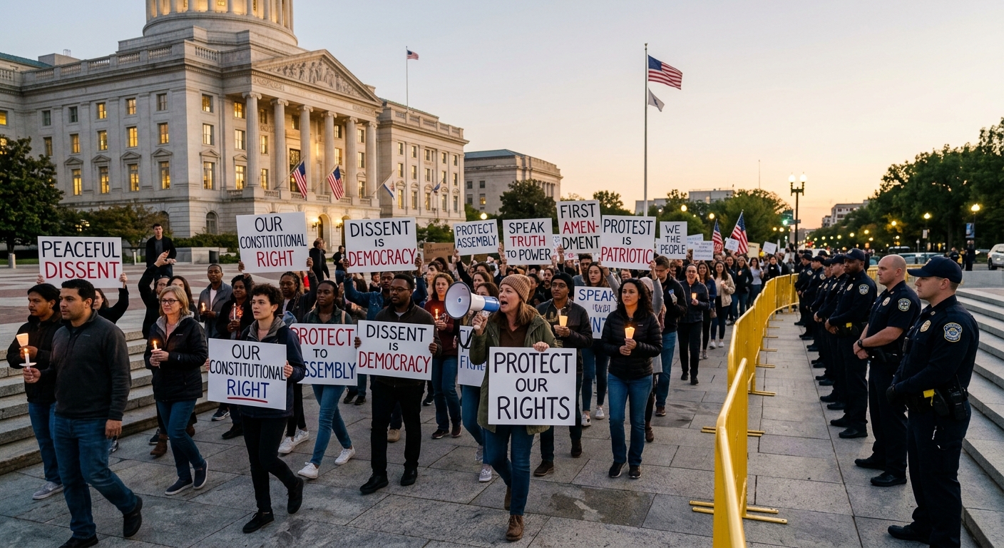 Examining the crucial role of government in protecting the human right to peaceful assembly and free expression.