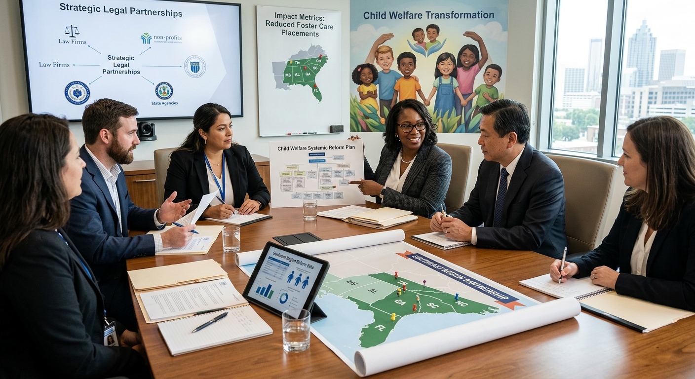 How high-powered corporate law firms are teaming up with nonprofit watchdogs to demand systemic reform and protect vulnerable children in state care.