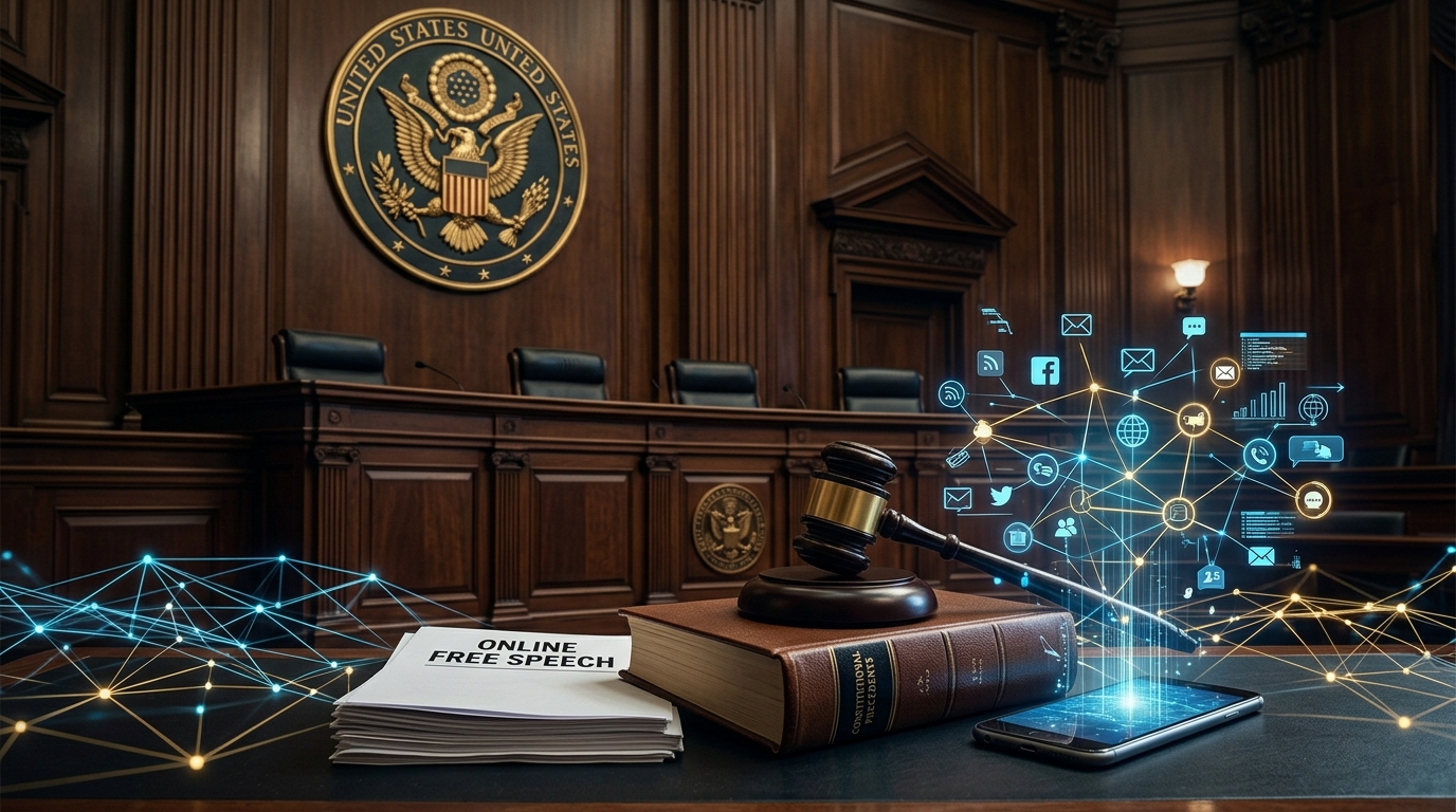 How landmark legal battles reshape First Amendment rights on the internet.