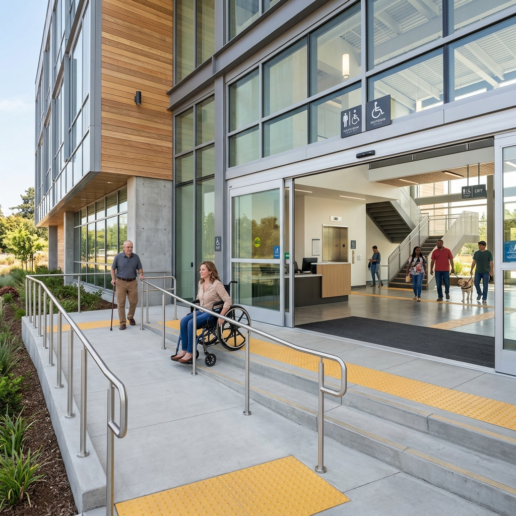 How building codes, federal civil rights laws, and design practices work together to create an inclusive built environment for people with disabilities.