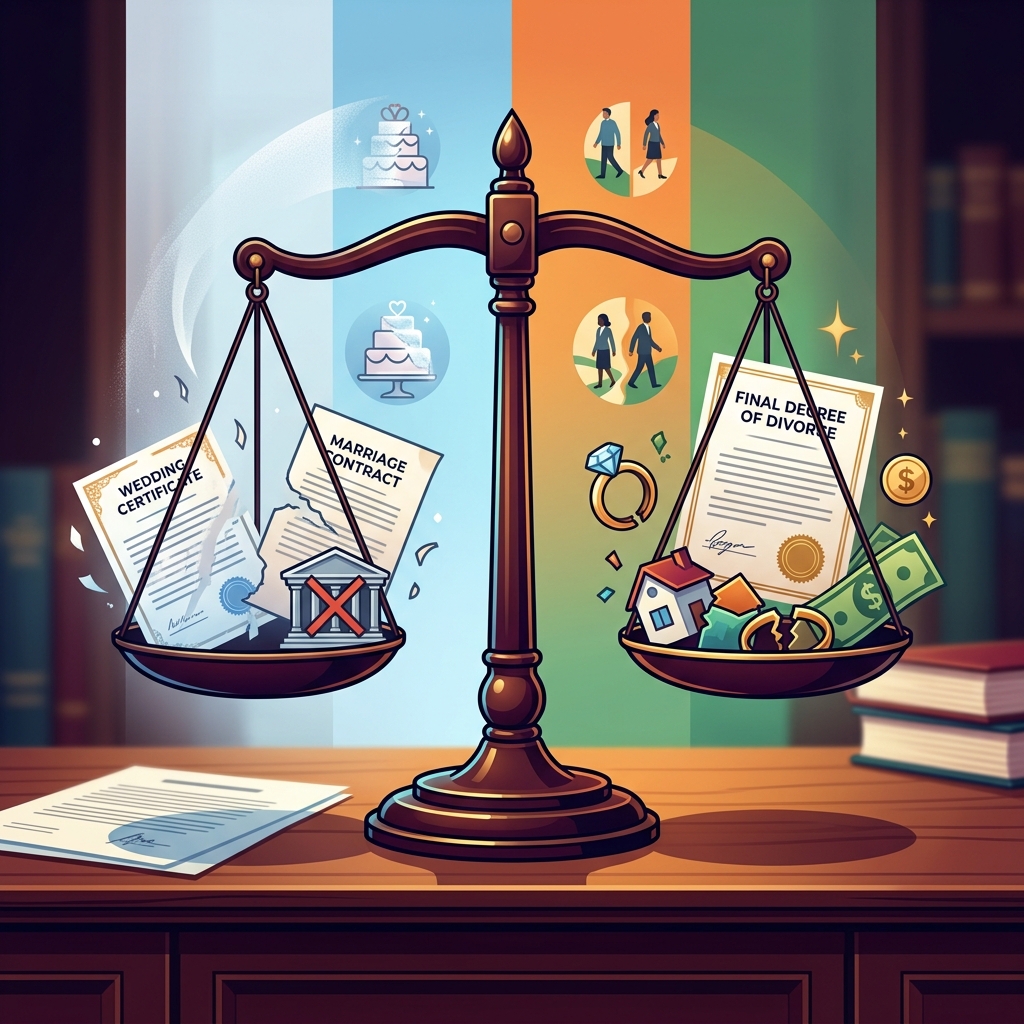 Understand how annulment and divorce differ in law, grounds, process, and consequences before choosing the best way to end your marriage.