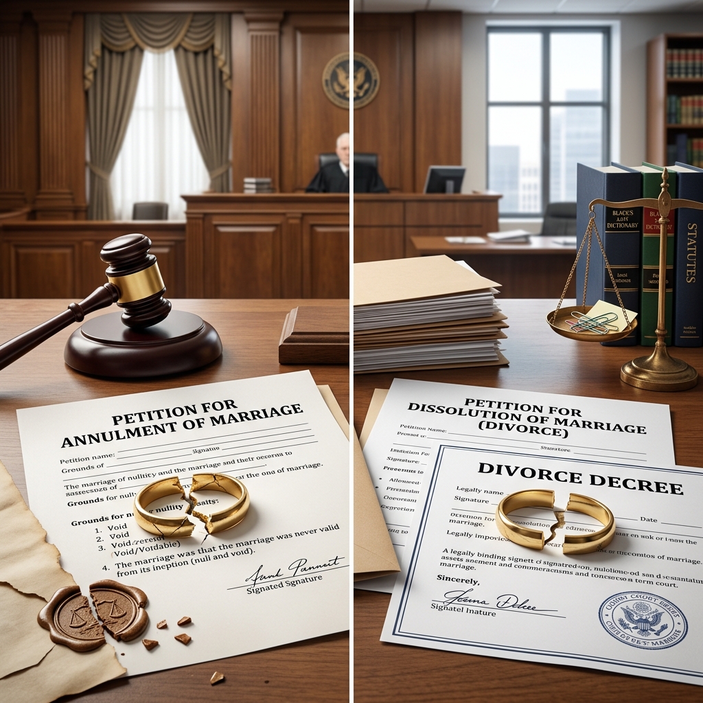 Understand how annulments and divorces differ, when each is available, and the legal grounds and consequences that follow.
