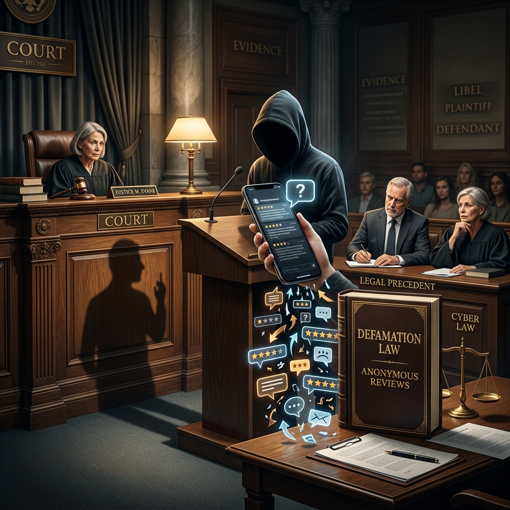 How courts balance anonymity, free speech and reputation in the age of online reviews and digital defamation.