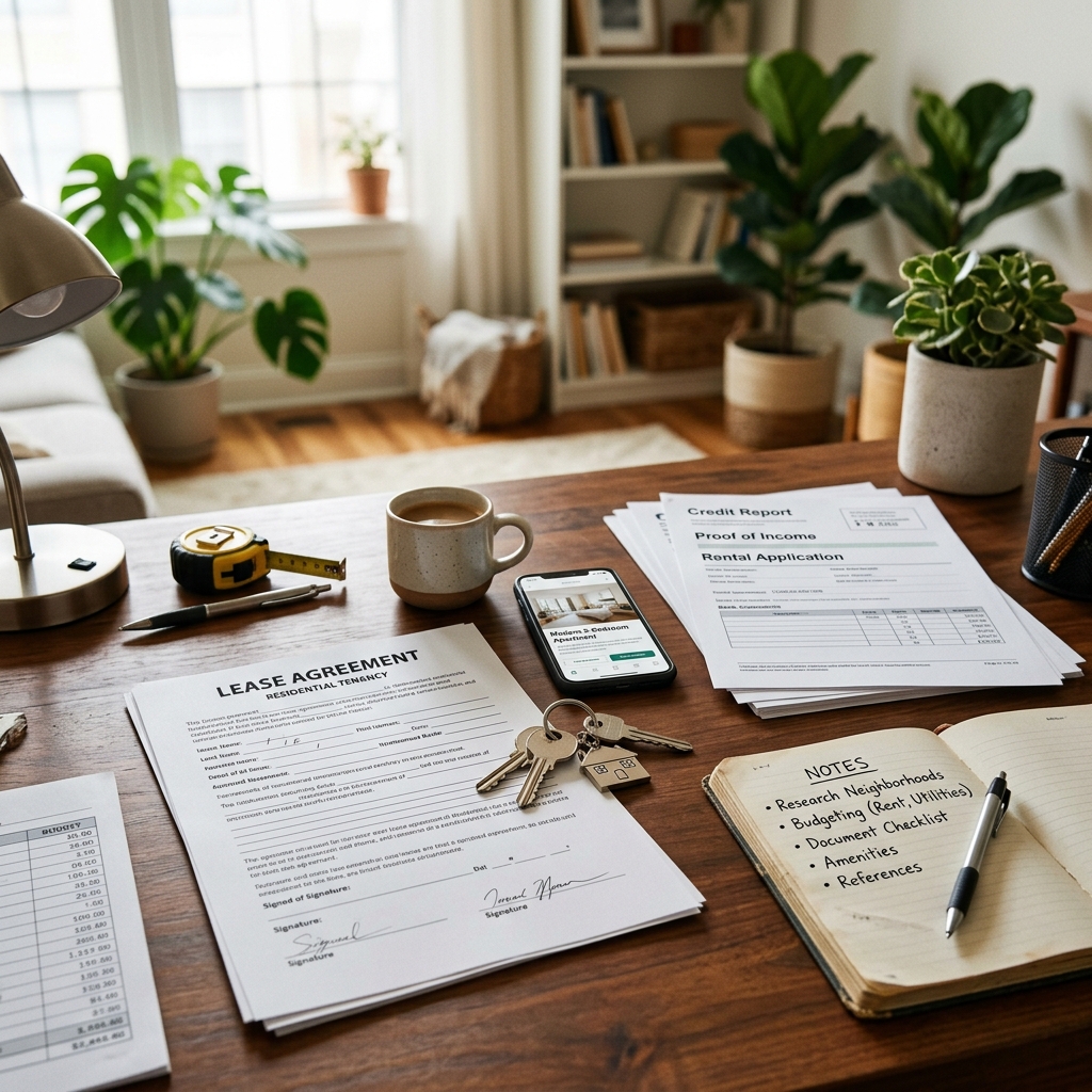 A practical guide to apartment renting, from lease review to move-out responsibilities.