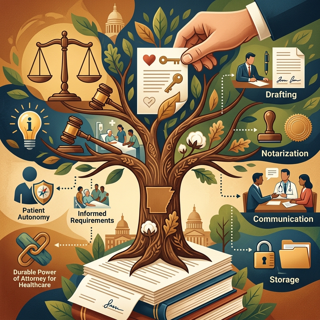 Understand Arkansas living will laws, who can make one, how to execute it properly, and how it works with medical care and other advance directives.
