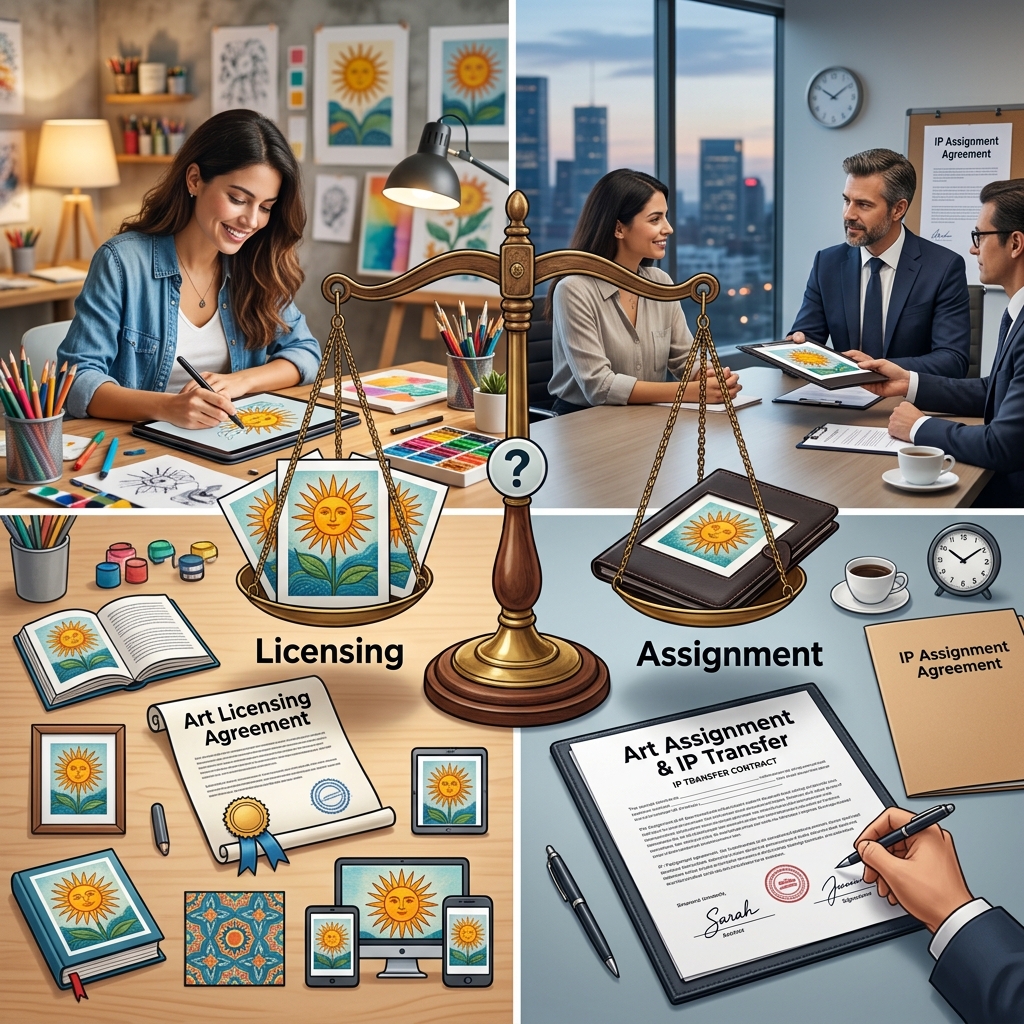 Understand the legal and business impact of assigning or licensing your artwork before you sign away control or revenue.