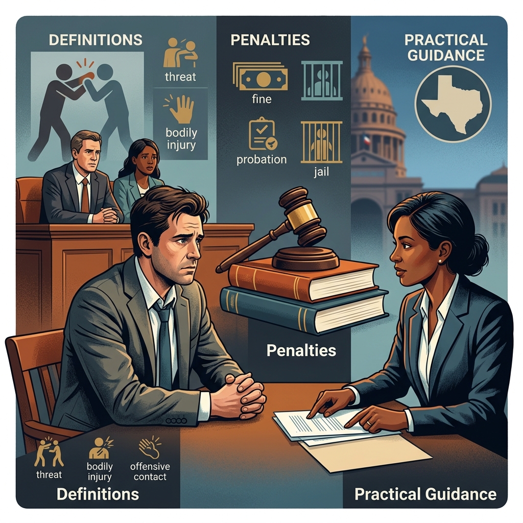 Understand how Texas law defines assault, the range of penalties, and what factors can turn a minor incident into a serious felony.