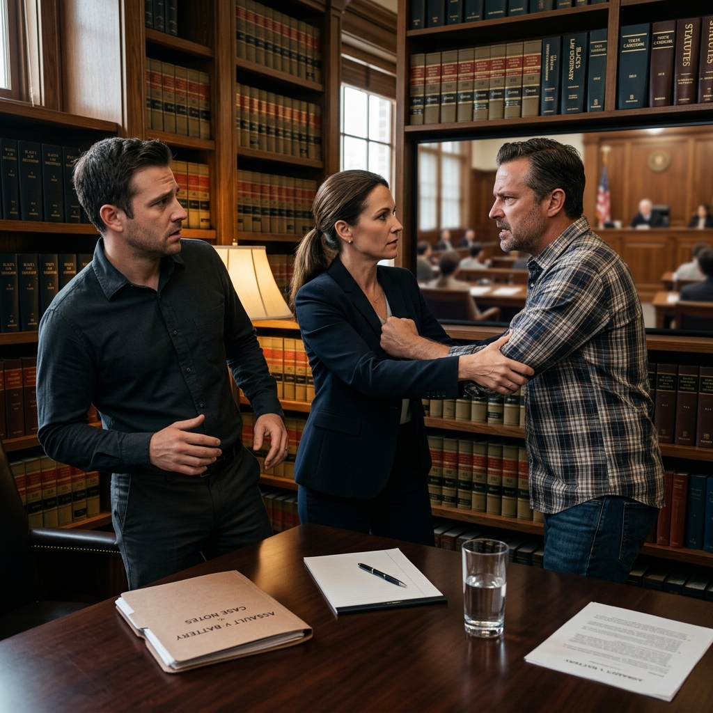 A clear guide to the legal differences between threatened harm and physical contact.