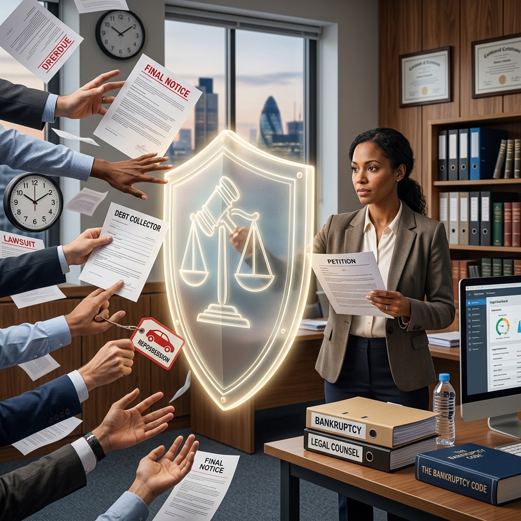 Understand how the bankruptcy automatic stay pauses collection, protects assets, and limits creditor actions.