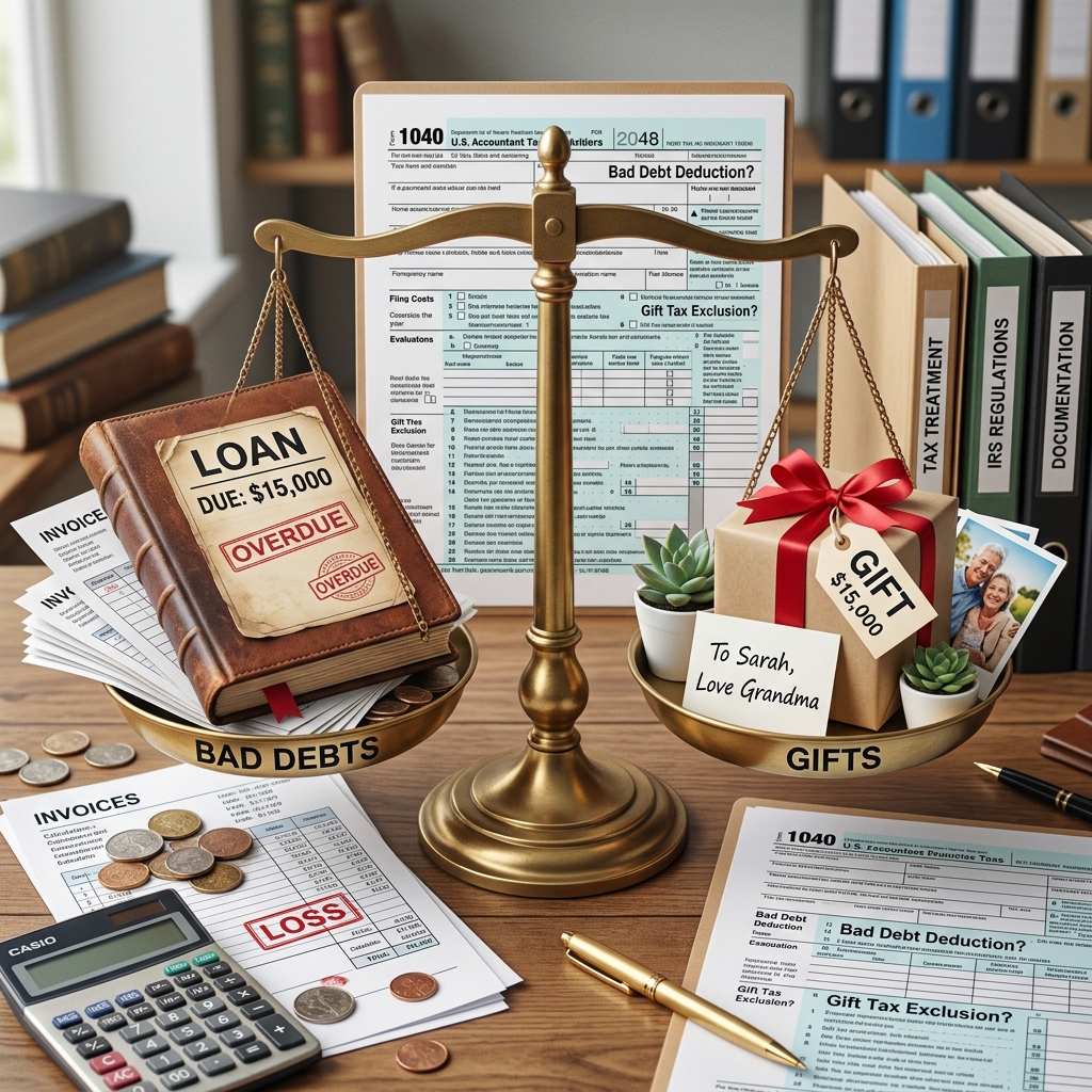 Bad Debts vs. Gifts: Getting the Tax Treatment Right Learn how the IRS distinguishes genuine loans from gifts, when bad debts are deductible, and what documentation you need to protect your tax position.