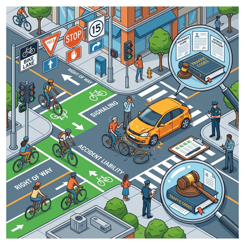Learn how bicycle traffic laws affect fault, insurance claims, and your rights after a bike accident on public roads.