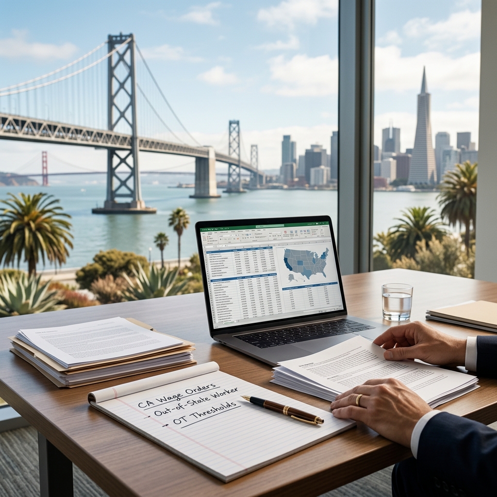 Understand when California overtime and wage laws apply to visiting, remote, and traveling nonresident workers and what employers must do.