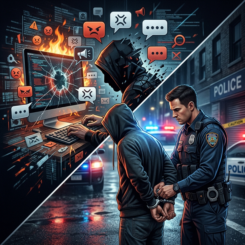 A practical look at when angry posts cross the line into criminal threats and civil liability.