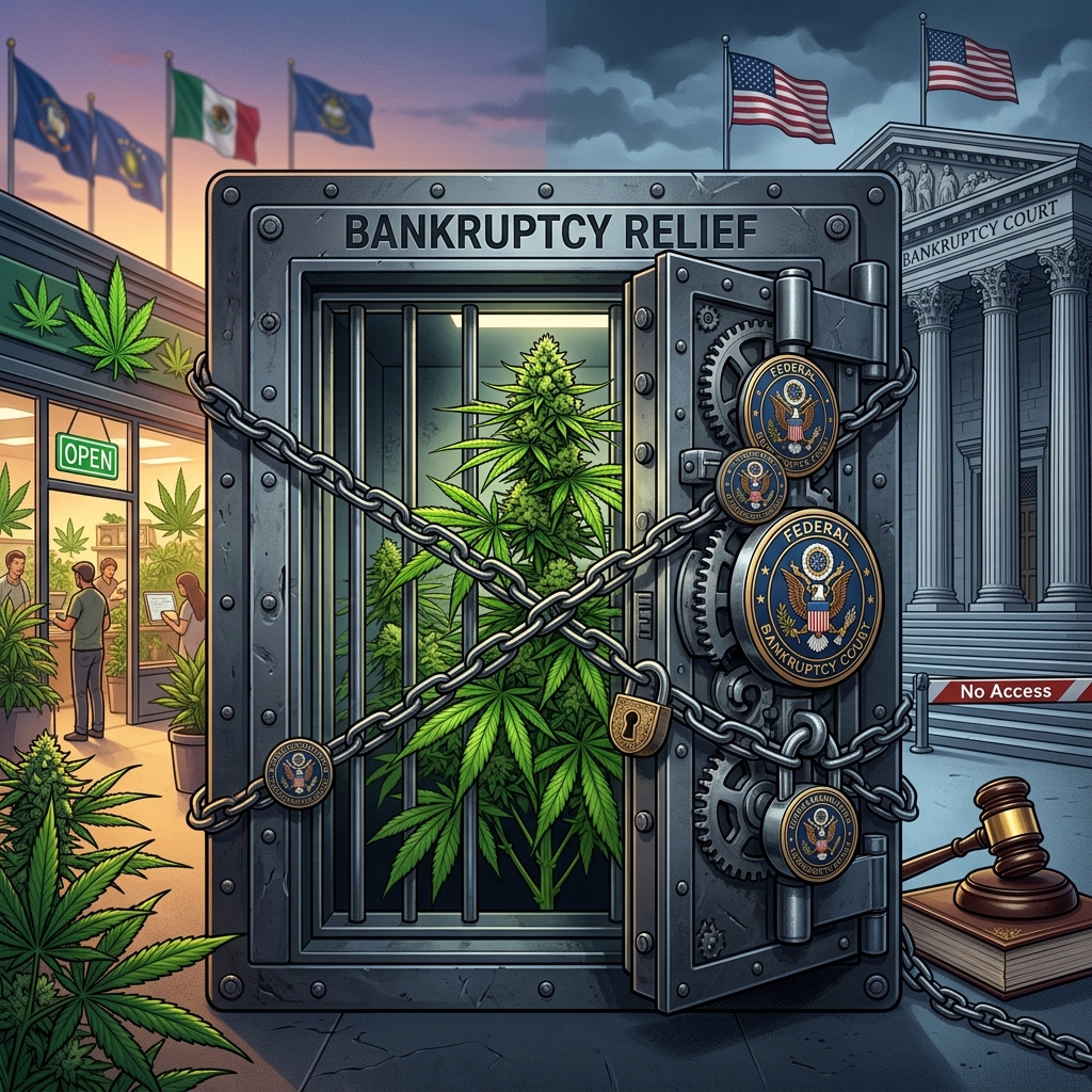 State-legal marijuana companies face unique insolvency challenges because federal law keeps them out of the U.S. bankruptcy system.