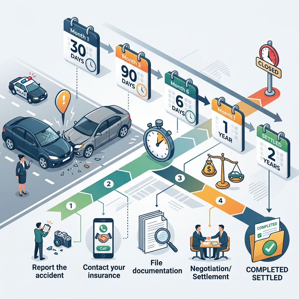 Understand how long you have to report a crash, file an insurance claim, and bring a lawsuit after a car accident in your state.