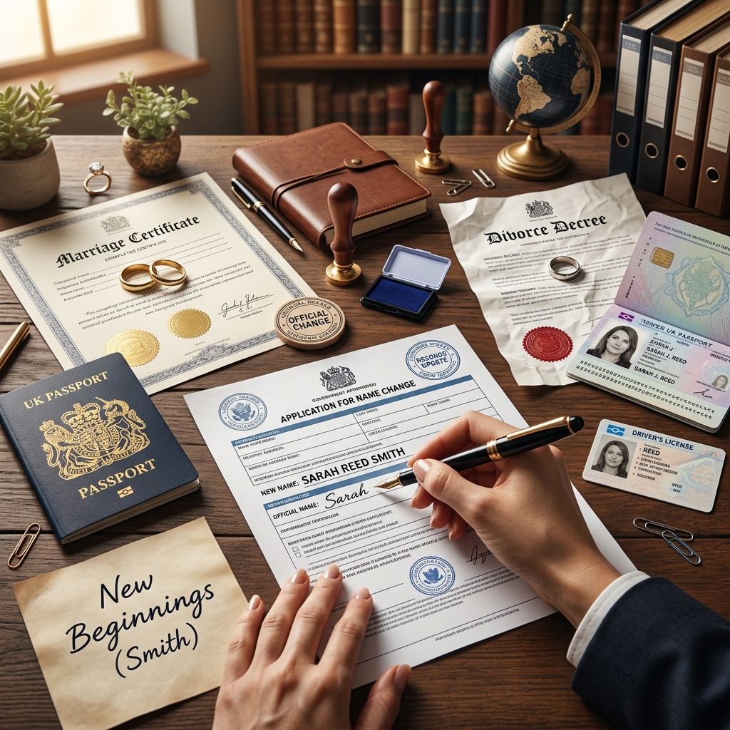 Understand the legal steps, documents, and agency updates involved in a name change after marriage or divorce.