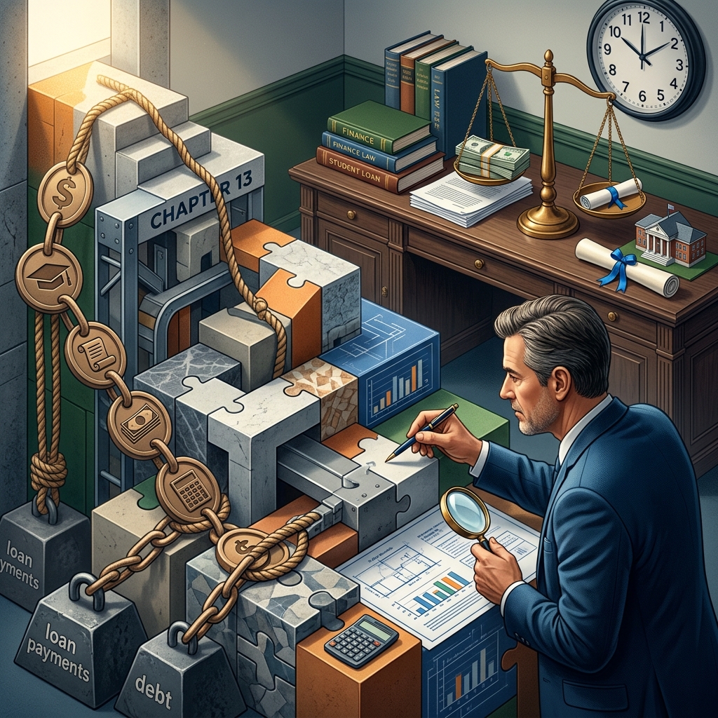 How Chapter 13 bankruptcy interacts with federal and private student loans, repayment plans, and the narrow path to relief.