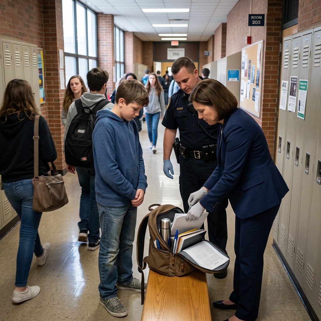 How constitutional search-and-seizure rules change when students are minors in a school setting.