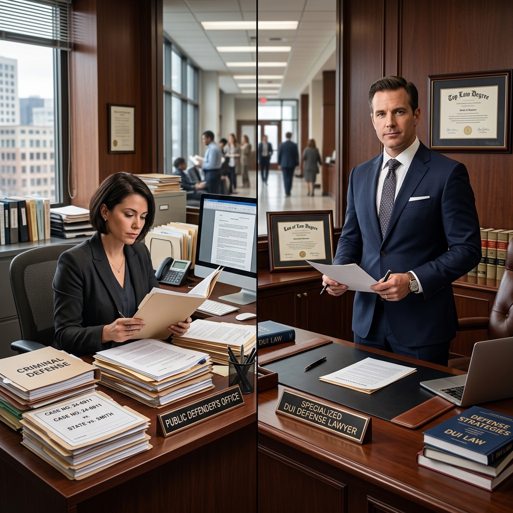 Understand the real-world differences between public defenders and private DUI attorneys before deciding how to protect your record and your future.